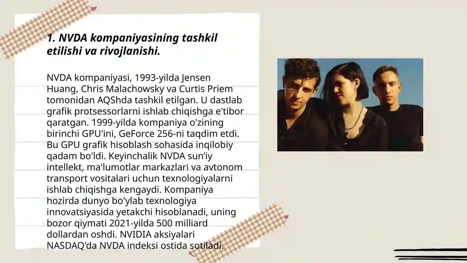 NVDA kompaniyasi va uning yillar kesimidagi iqtisodiy ko‘rsatkichlari haqida to‘liq va batafsil ma‘lumot 3