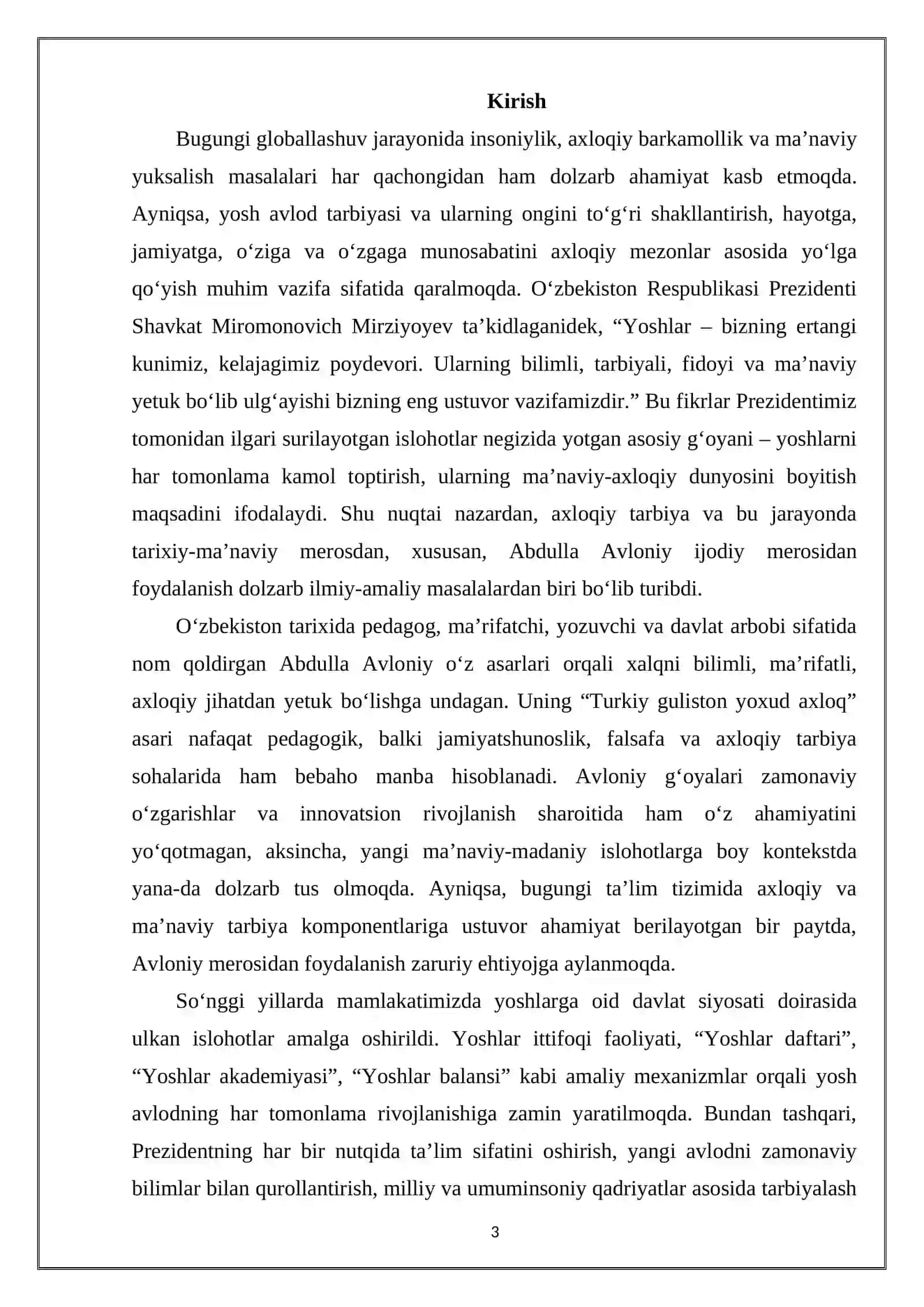 Ahloqiy tarbiya jarayonida Abdulla Avloniy merosidan foydalanish 3