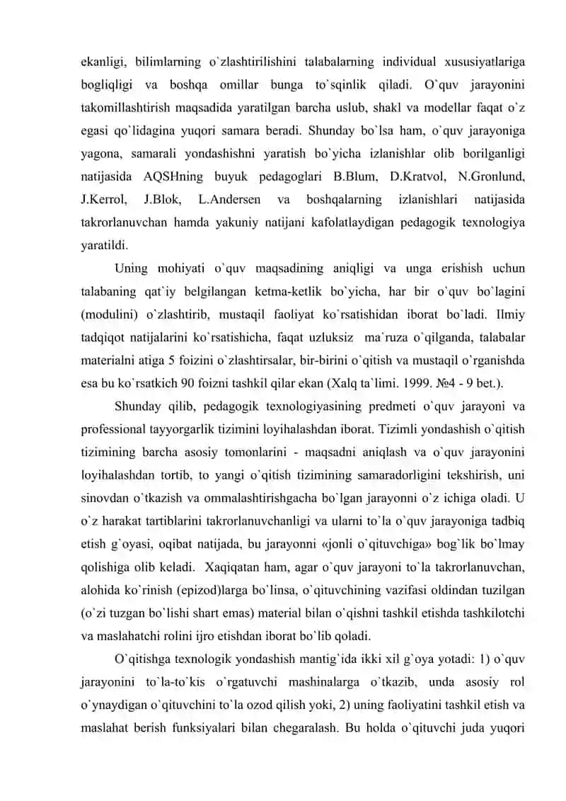Pedagogik texnologiya ta`limini tizimli usuli 3