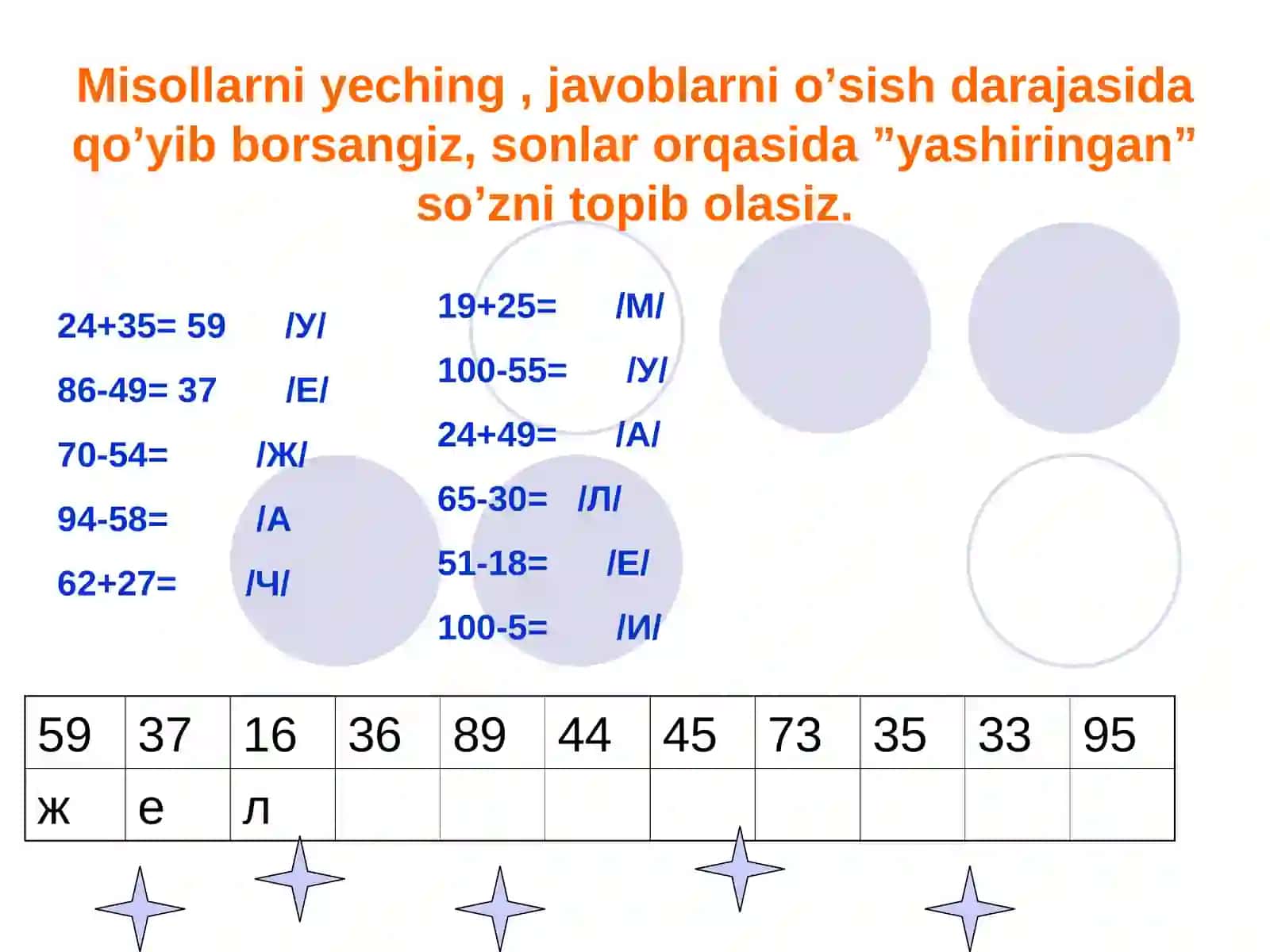 Jadvalni To'ldiring 3