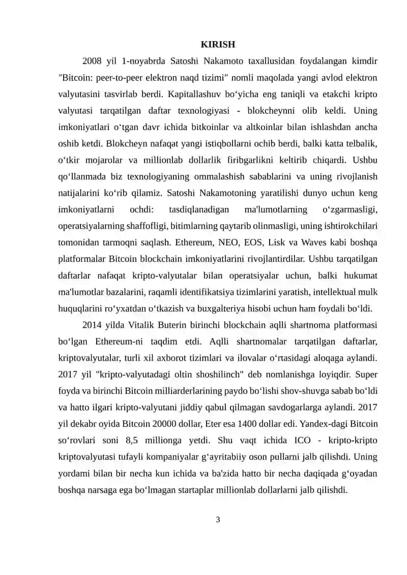 Bitruv malakaviy ishi Tarmoqda axborot xavfsizligi va blokchain texnologiyasi 3