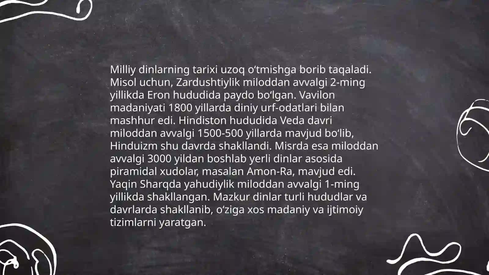 Milliy dinlar 3