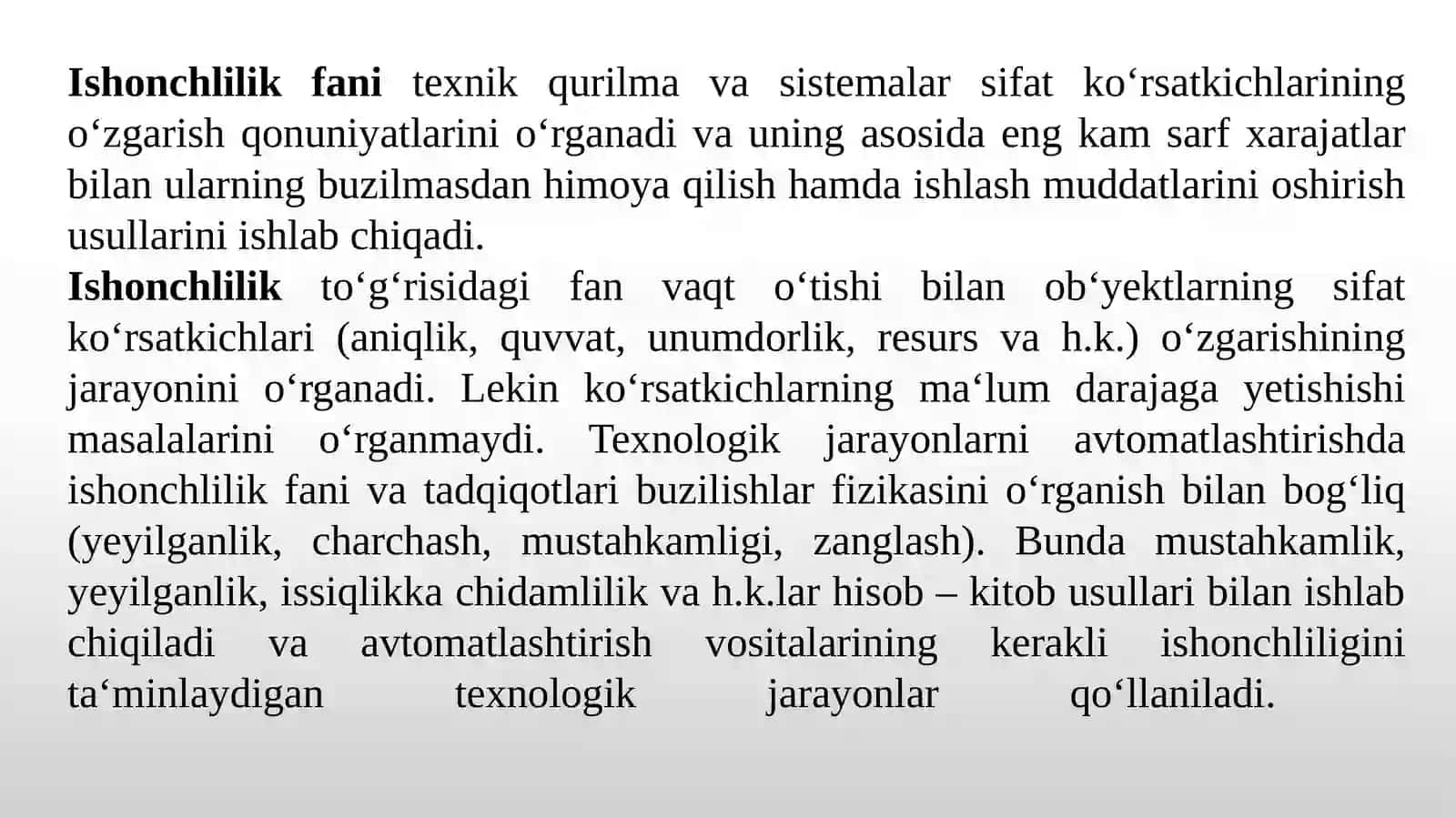 Ishonchlilik fanining vazifasi 3