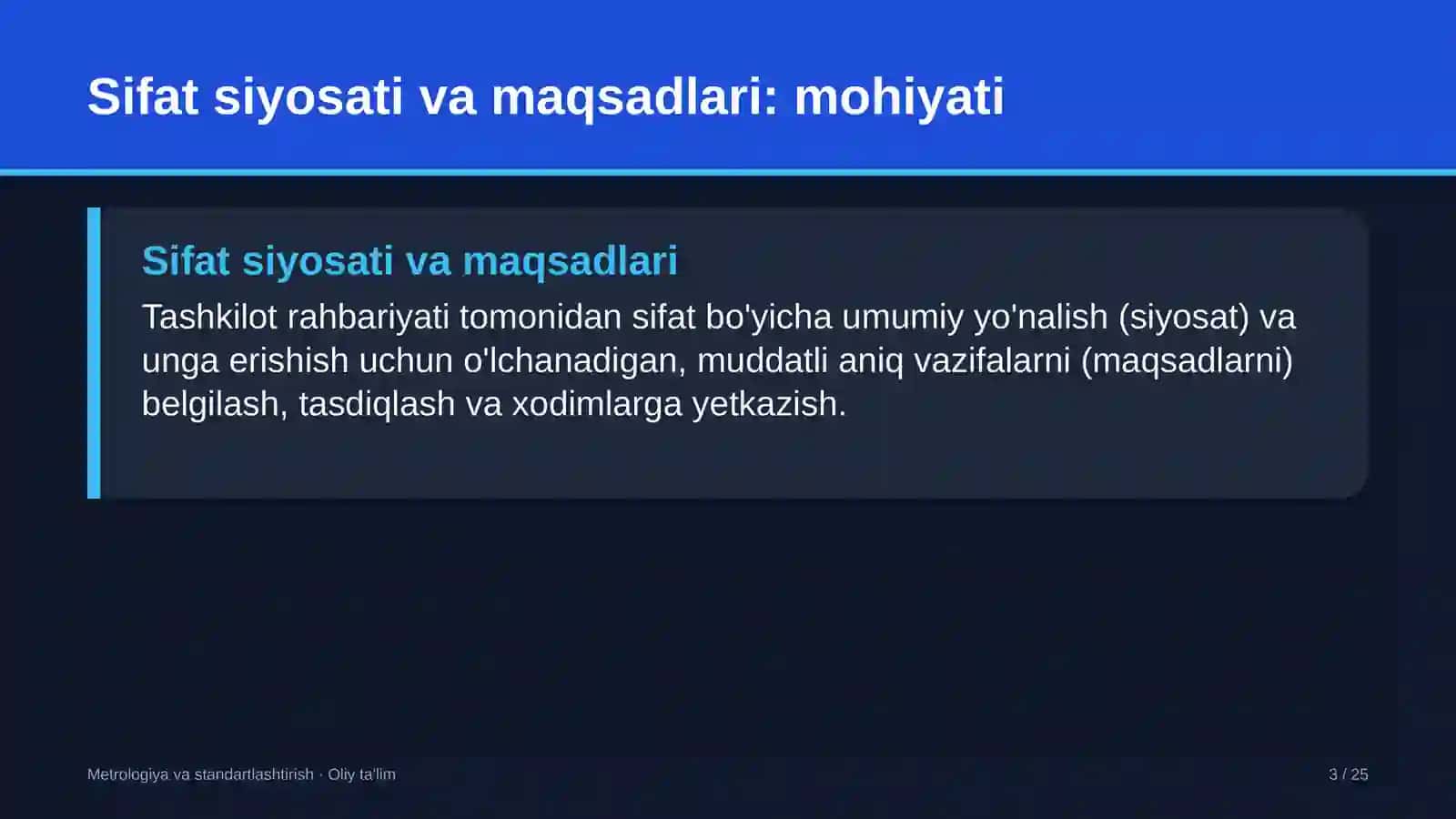 Yog'ochni qayta ishlash korxonalarida sifat siyosati va maqsadlarini belgilash 3