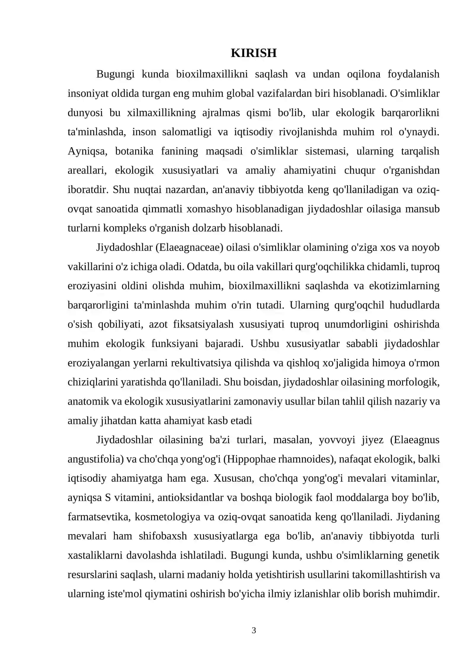 Jiydadoshlar oilasi botanika kurs ishi 3