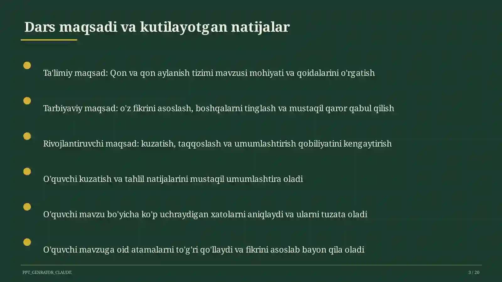Qon va qon aylanish tizimi (8-sinf) 3