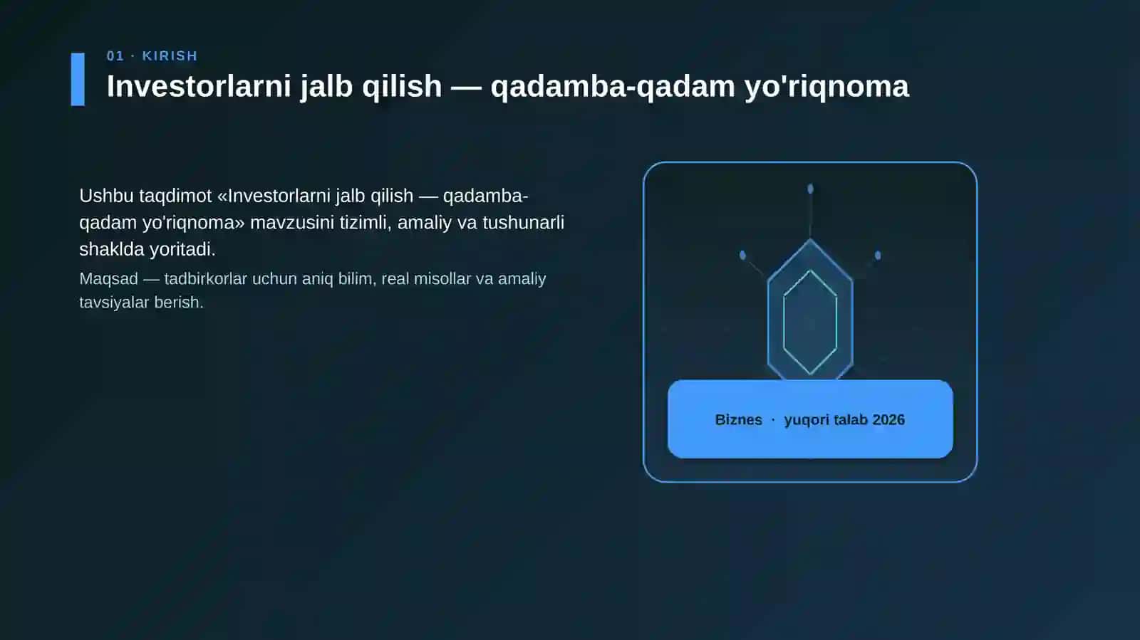 Investorlarni jalb qilish — qadamba-qadam yo'riqnoma 3