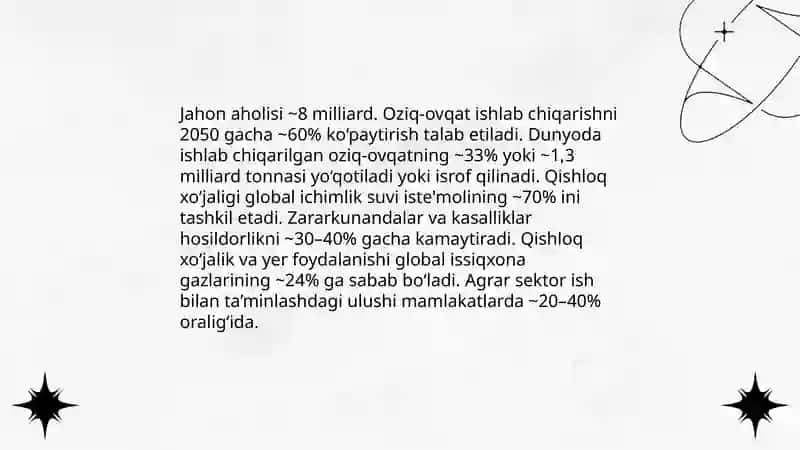 Jahon iqtisodiyotida oziq-ovqat muammosi 3