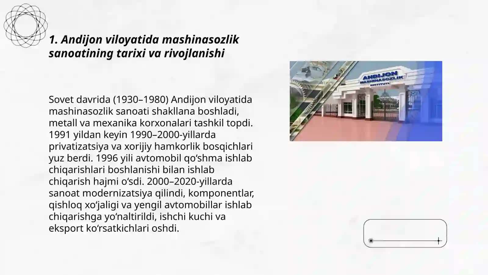 Andijon viloyatida mashinasozlik sanoatining tarixi va rivojlanishi 3