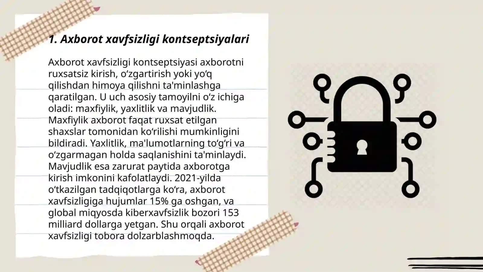 Axborot xavfsizligi usullari axborotlarni taxdid va viruslardan himoyalash 3