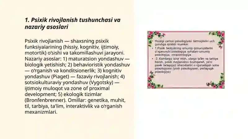 Psixik rivojlanish va uni davrlashtirish muammosi 3