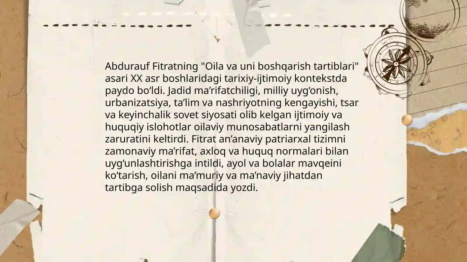 Abdurauf Fitratning "Oila va uni boshqarish tartiblari" asarini o'rganish va taxlil qilish 3