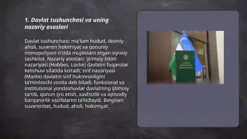 Davlatning boshqarish,tuzilish va siyosiy tartibiga ko’ra shakllari 3