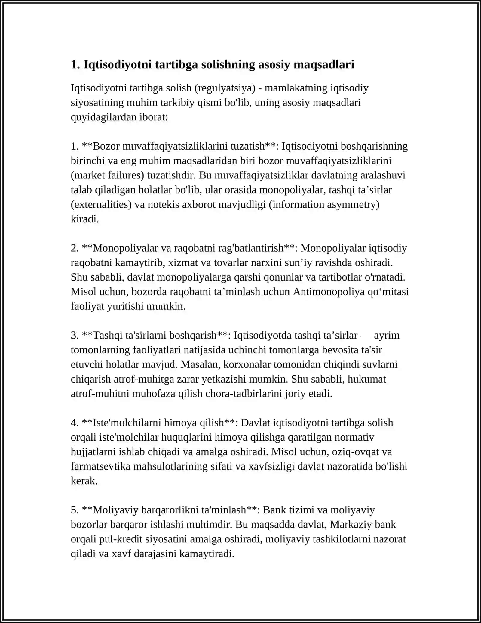 IQTISODIYOTNI TARTIBGA SOLISH VAZIFA, USULLARI VA MAQSADLARI 3