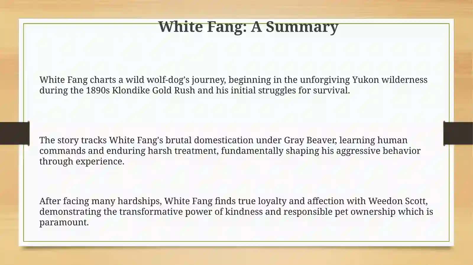 White Fang: A Wilderness Narrative 3