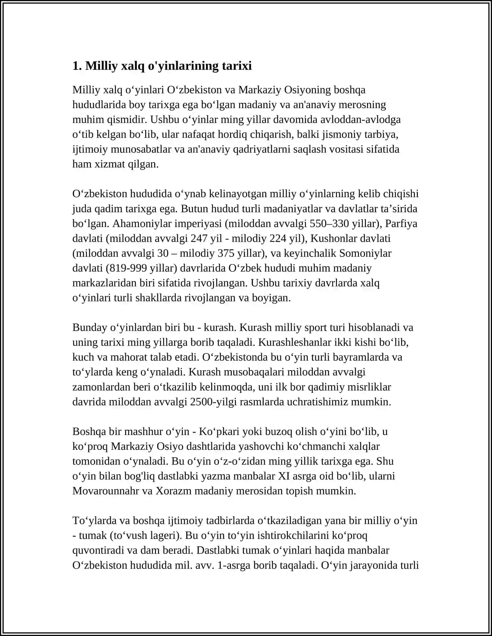MILLIY XALQ O'YINLARNI O'QITISH METODIKASI 3
