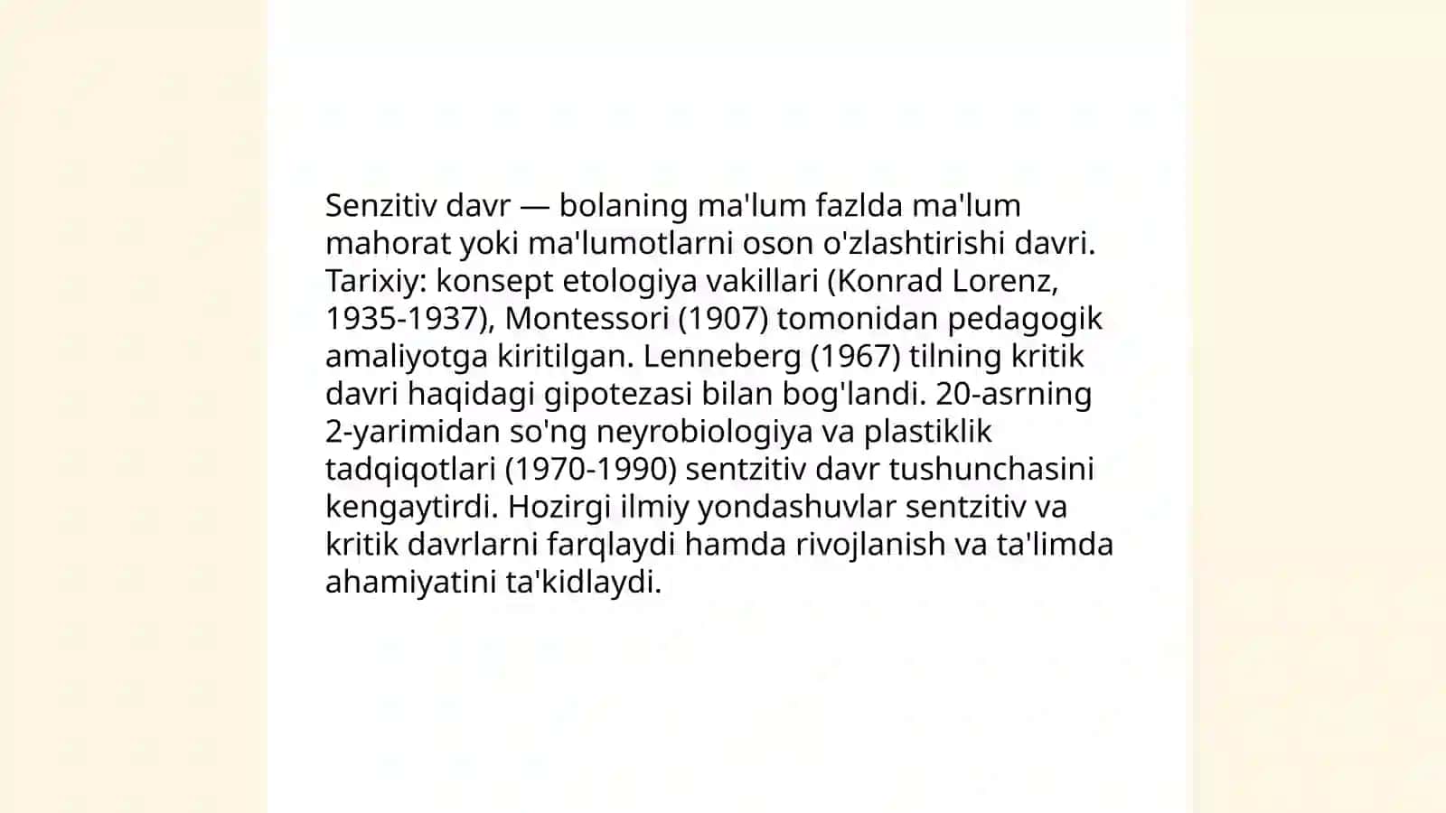 Senzitiv davrlar va ularning psixik rivojlanishdagi ahamiyati 3
