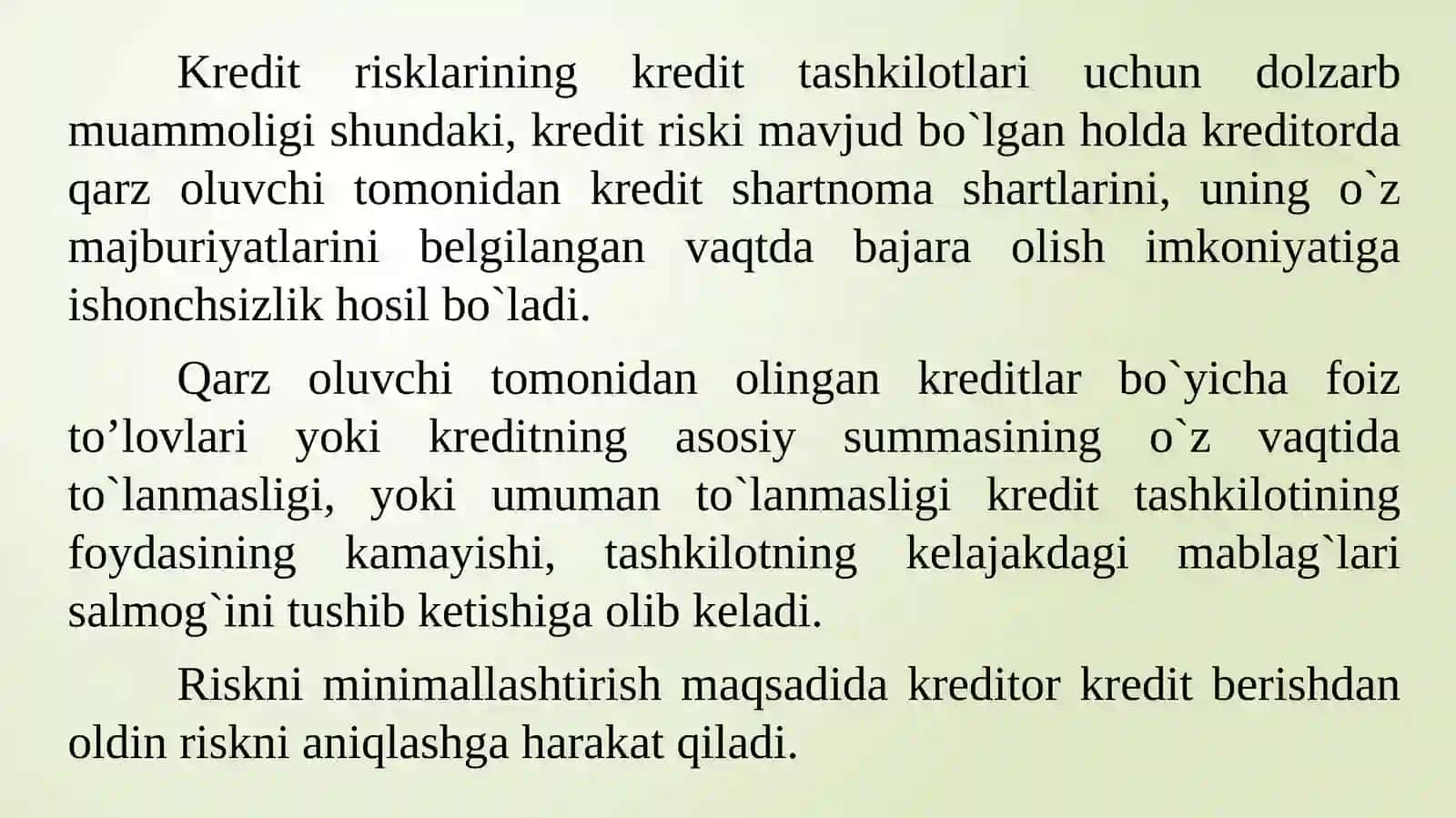 Kredit riskini tahlil qilish va baho lash 3