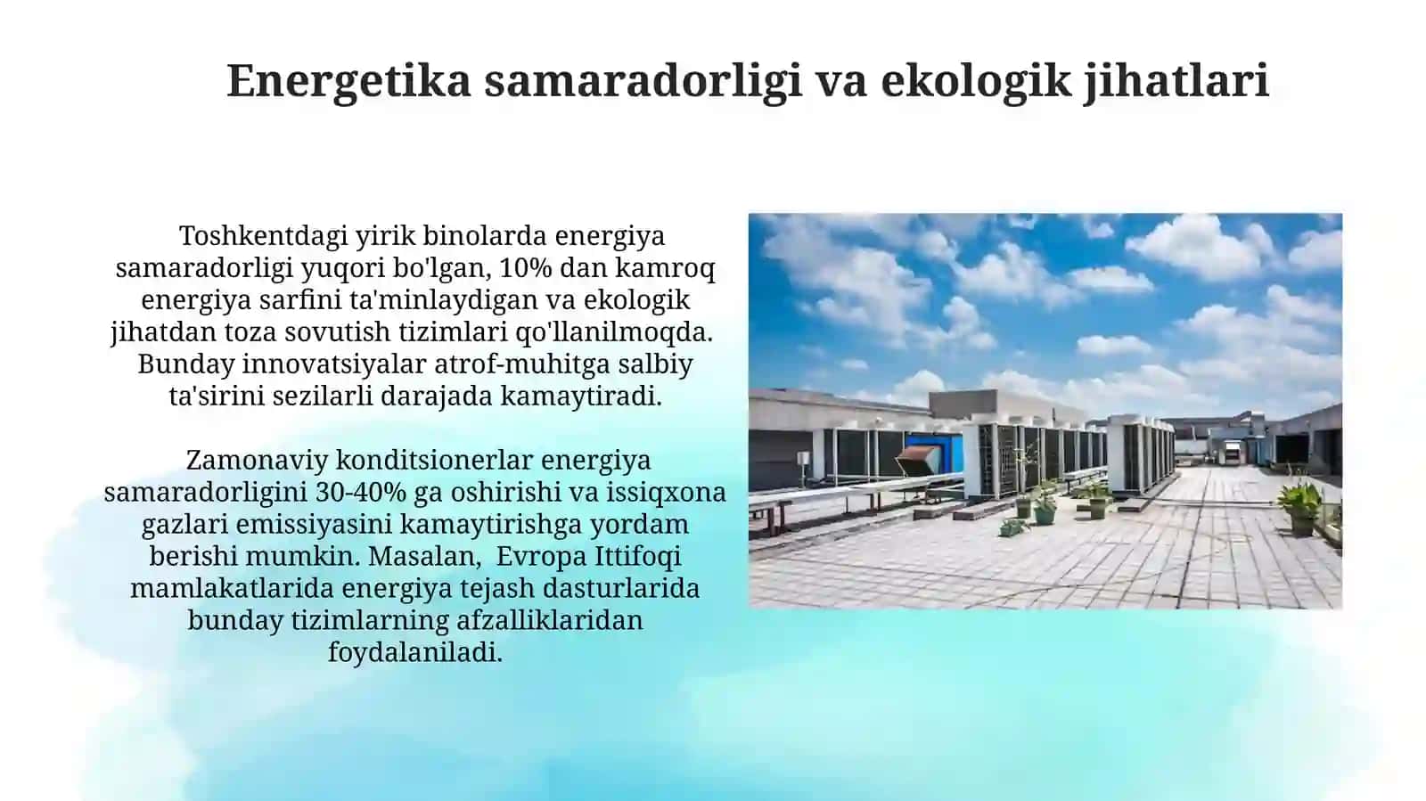 Jamoat binolari uchun zamonaviy kondisionerlash tizimlari 3