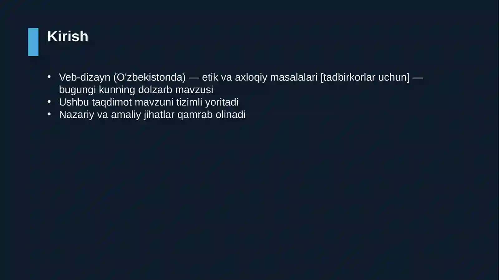 Veb-dizayn (O'zbekistonda) — etik va axloqiy masalalari [tadbirkorlar uchun] 3