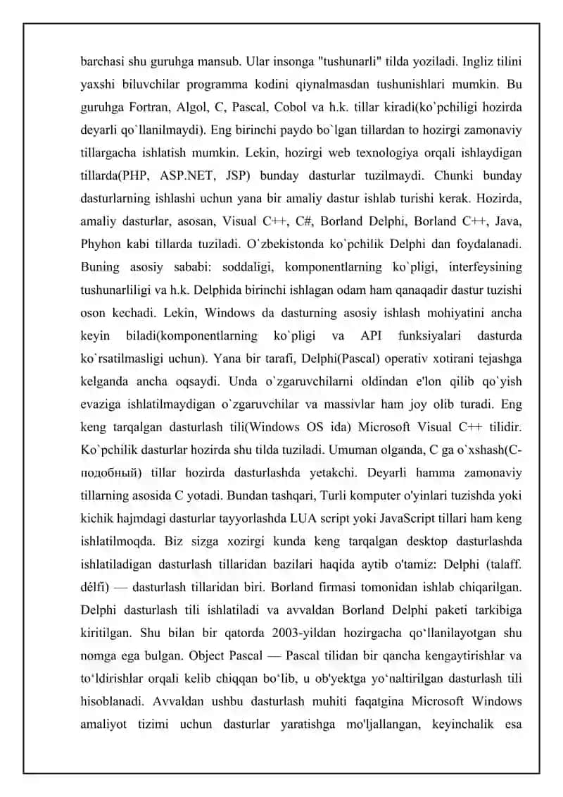 Dastur va dasturlash tillari 3
