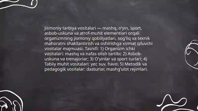 Jismoniy tarbiya vositalari va vazifalari 3