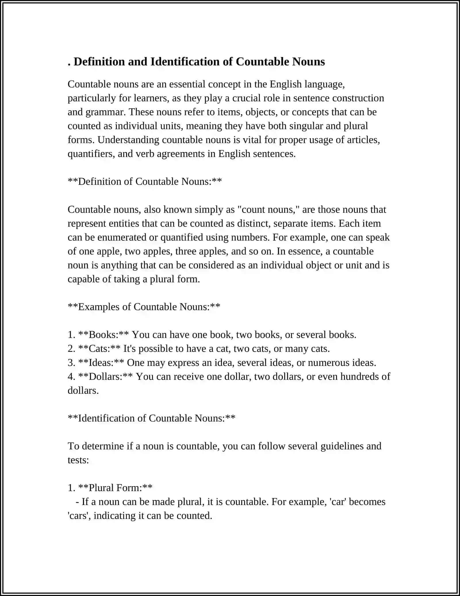 COUNTABLE AND UNCOUNTABLE NOUNS 3