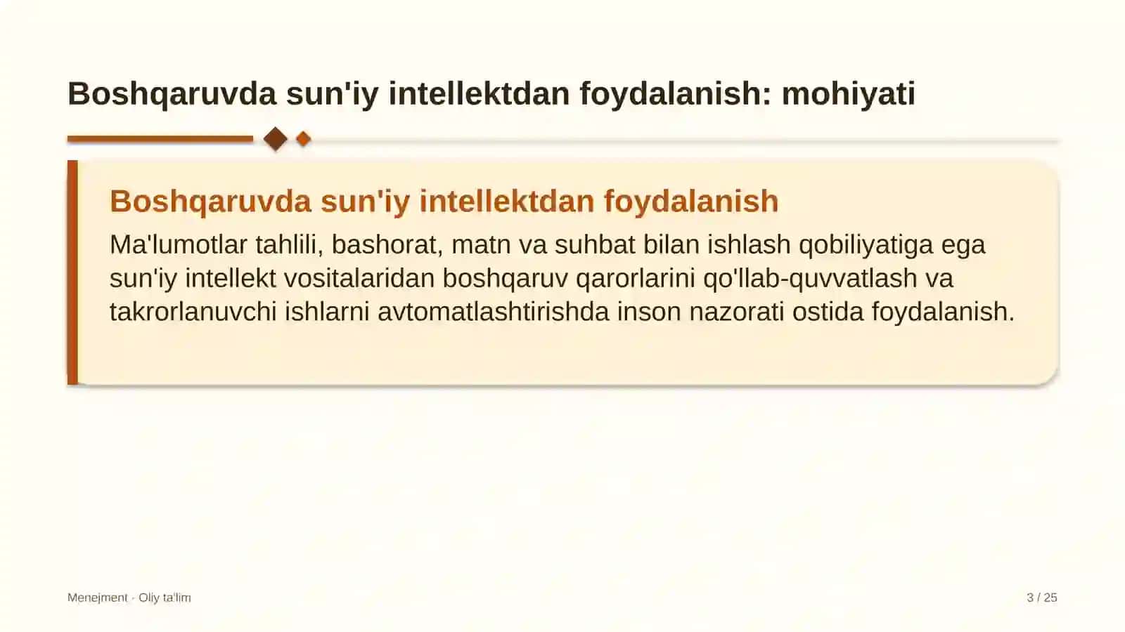 Menejment · Oliy Ta'lim 3
