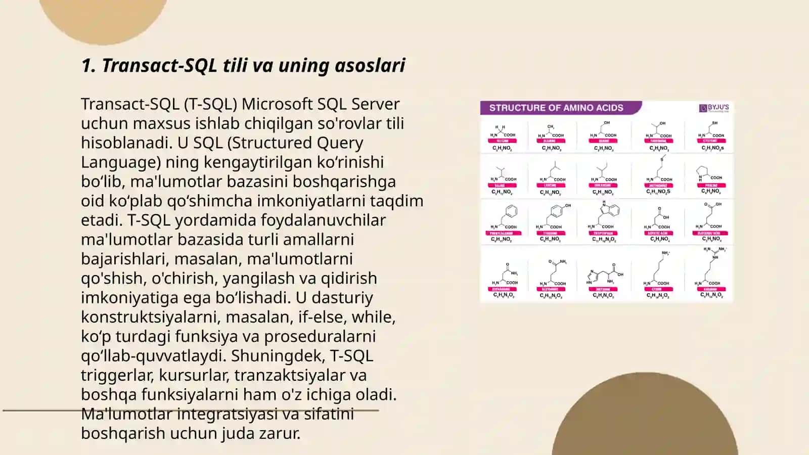 “Transact-SQL va kompleks so'rovlarni yozish” mavzusi 3