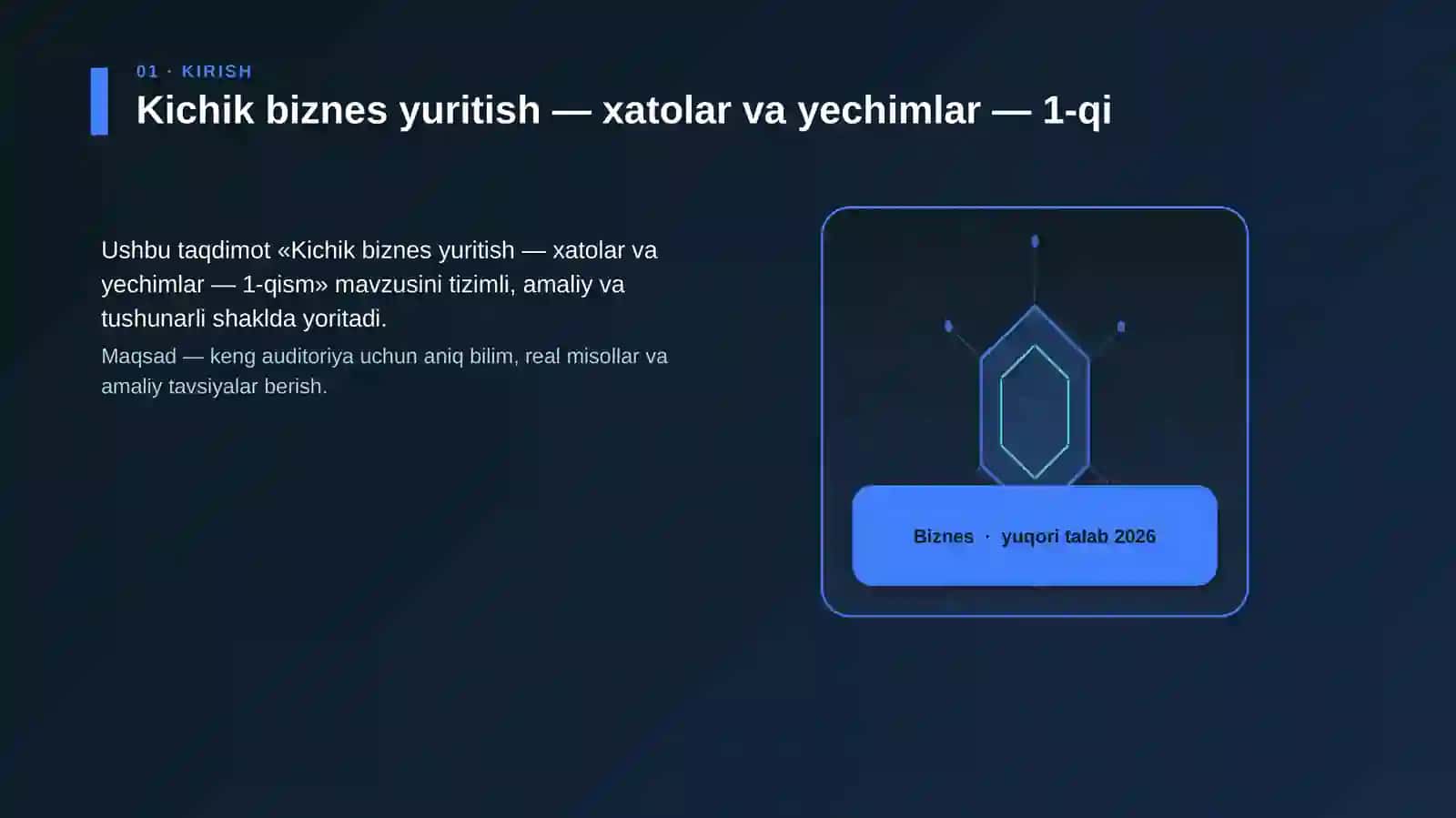 Kichik biznes yuritish — xatolar va yechimlar — 1-qism 3