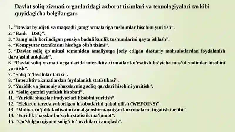 Mavzu:Soliq axborot tizimidan foydalanish 3