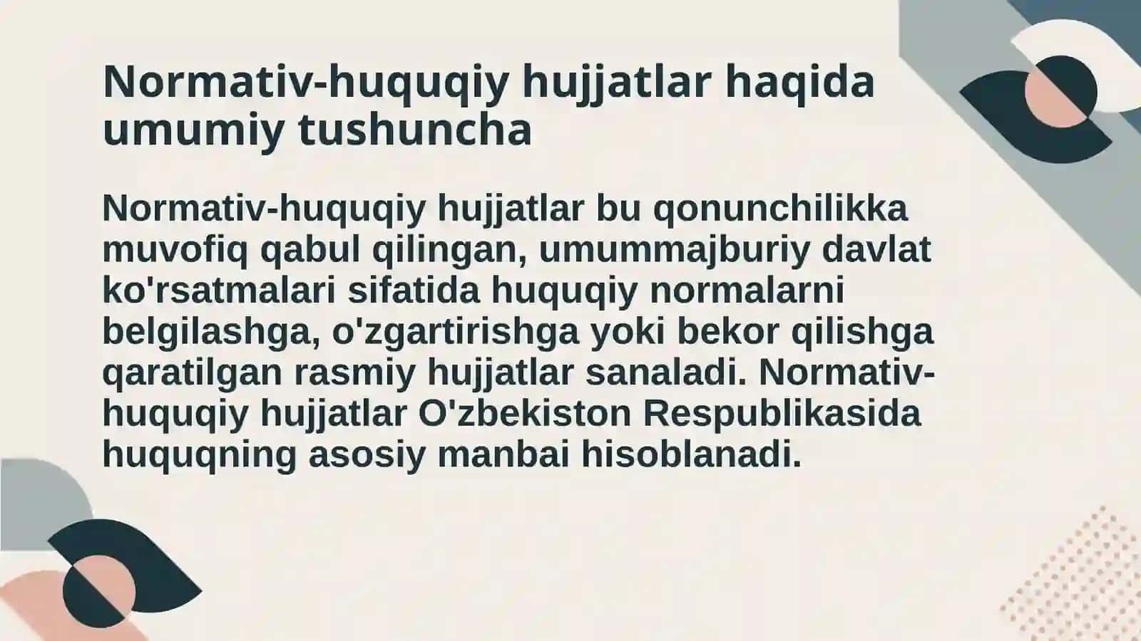 Mehnat faoliyatidagi normativ-huquqiy hujjatlar 3