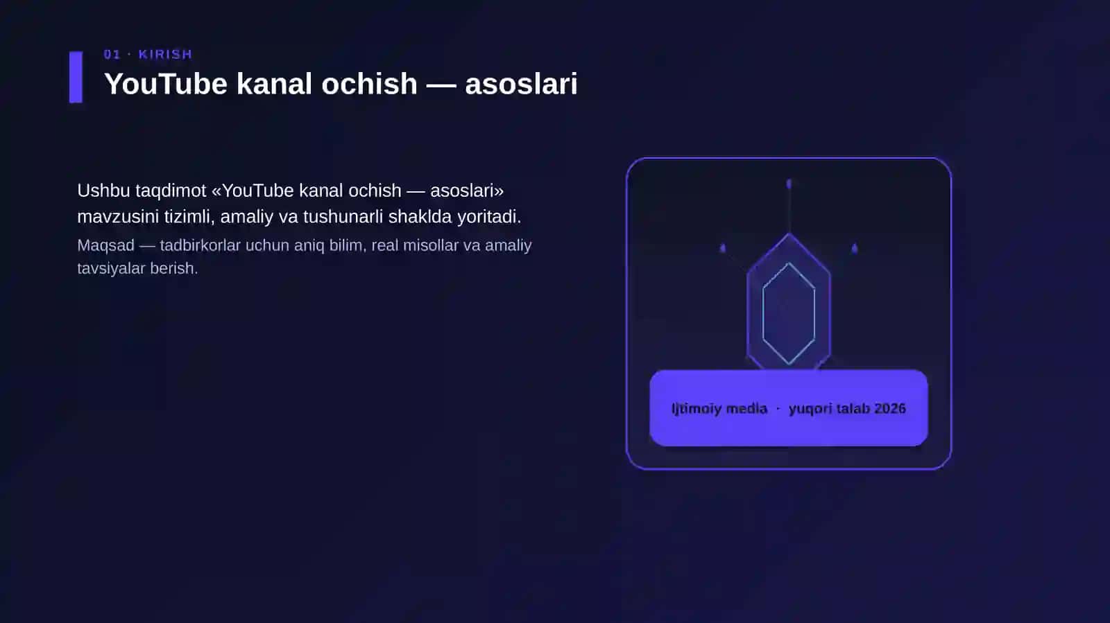 YouTube kanal ochish — asoslari 3