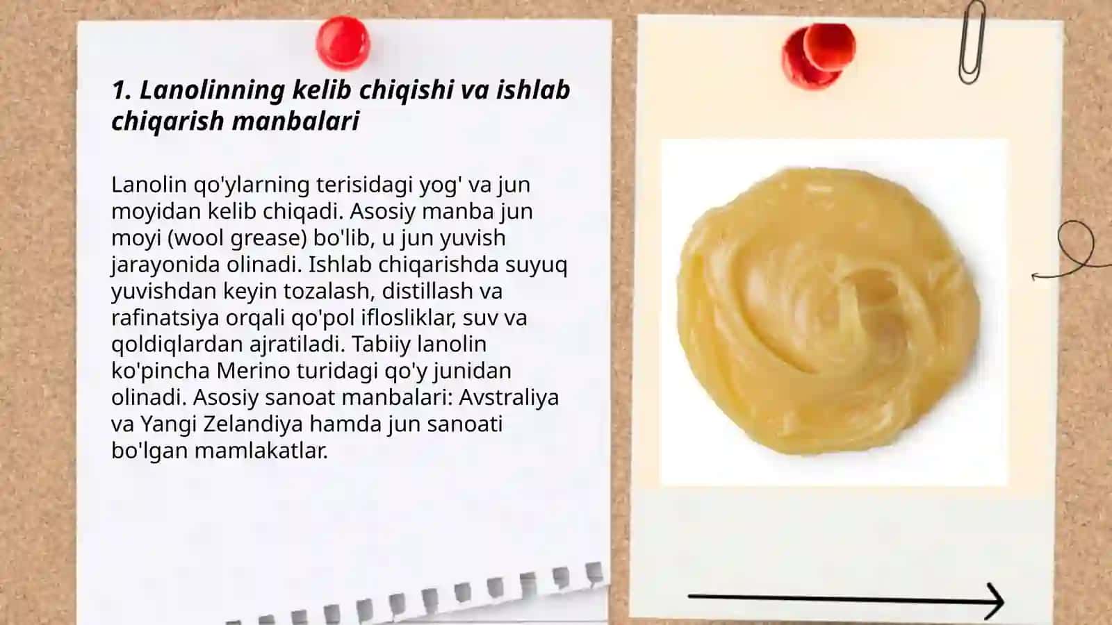 Oziq ovqat qõshimchasi: E 913 Lanolin. Umumiy tasnifi va xususiyatlari 3