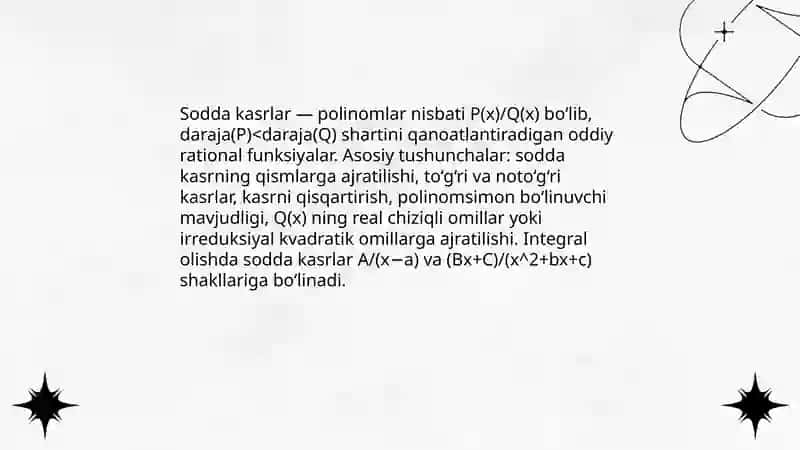 Sodda kasrlarni integrallash 3