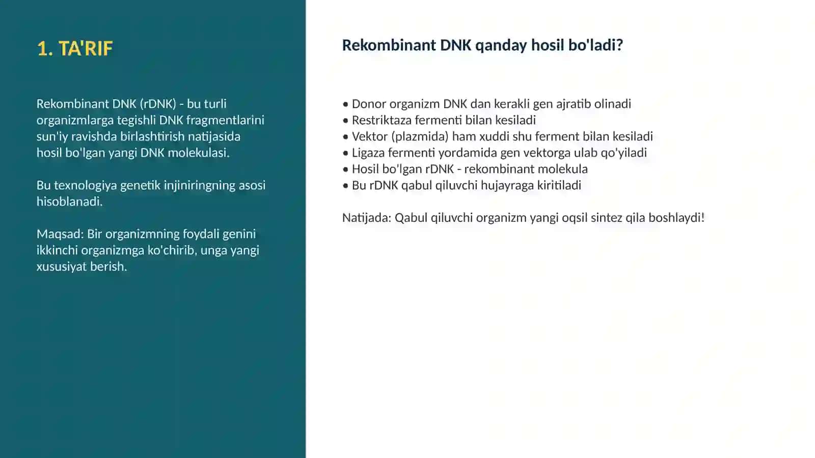 Rekombinant DNK texnologiyasi taqdimot 3