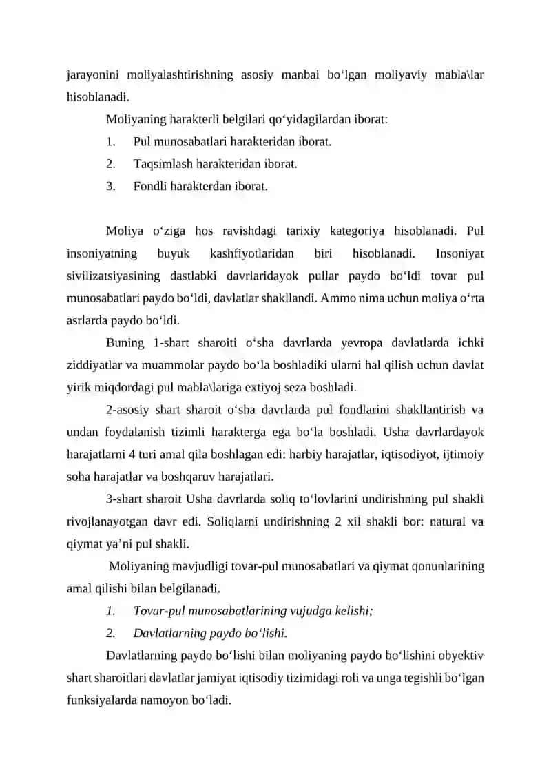 Moliya tizimi va uning asosiy bo'g'inlari 3