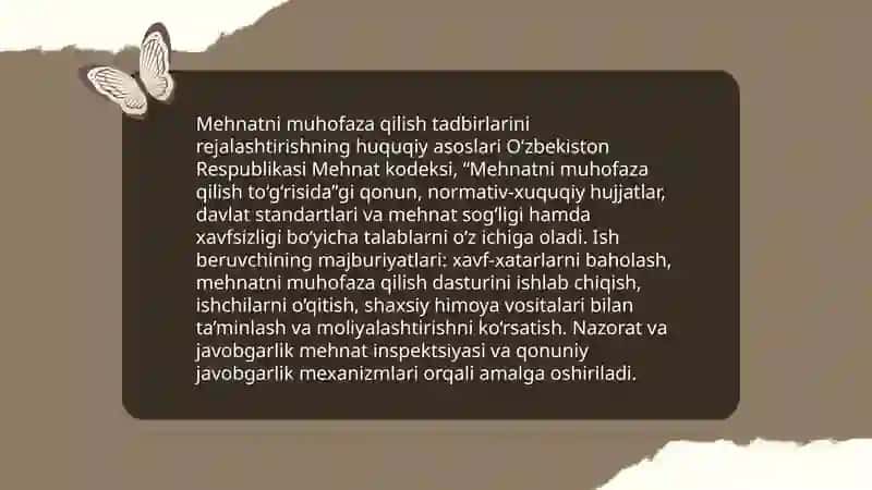 Mehnatni muhofaza qilish tadbirlarini rejalashtirish va moliyalashtirish 3