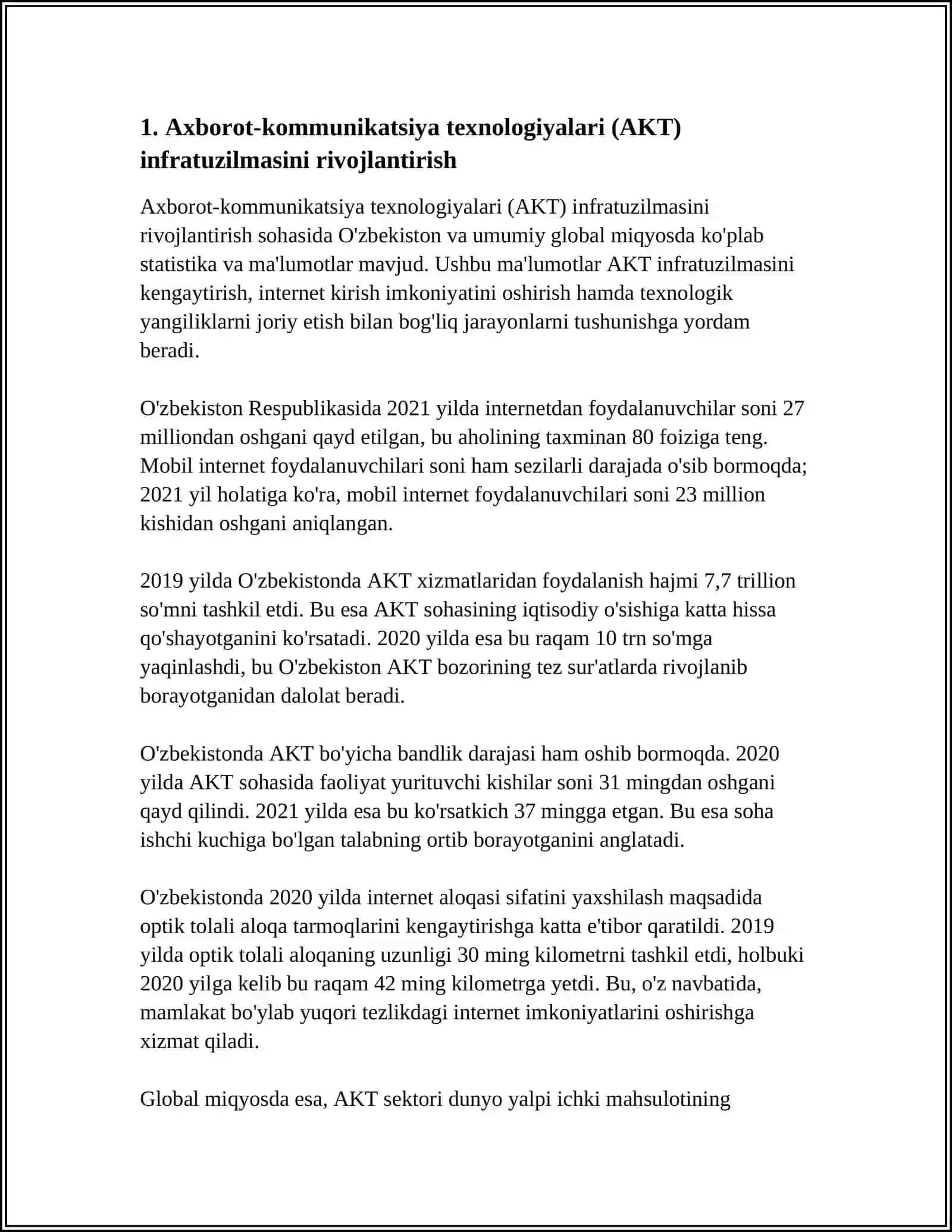 AXBOROT-KOMMUNIKATSIYA XIZMATLARI TIZIMINI RIVOJLANTIRISH BOSQICHLARI 3