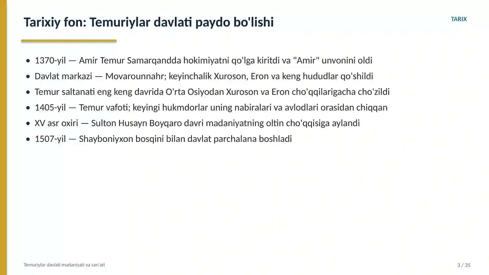 Temuriylar davri madaniyati va san'ati tarixi 3