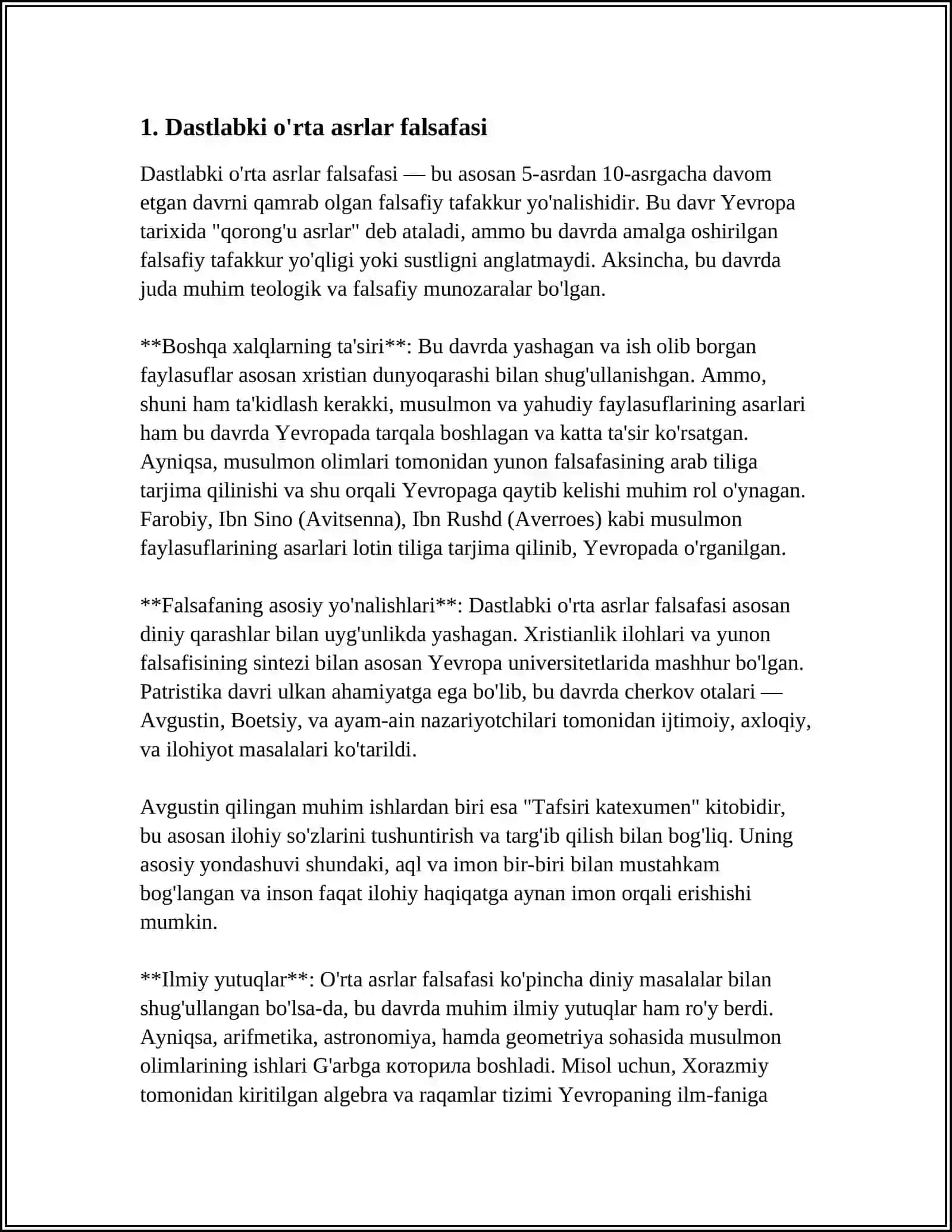 DASTLABKI ÕRTA ASIRLAR HAM UYGʻONISH DAVRI CHIQISH FELOSOFIYASI 3