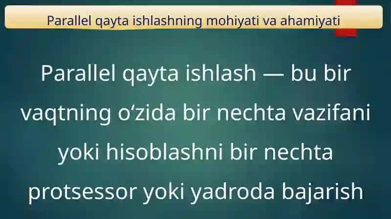 Parallel qayta ishlash, ma’lumotlarni taqdim etish va buyruqlarni amalga oshirishda apparat vositalarning vazifalari 3