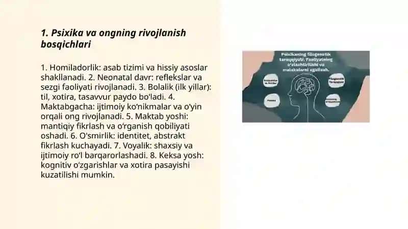 Psixika va ongning taraqqiyoti 3