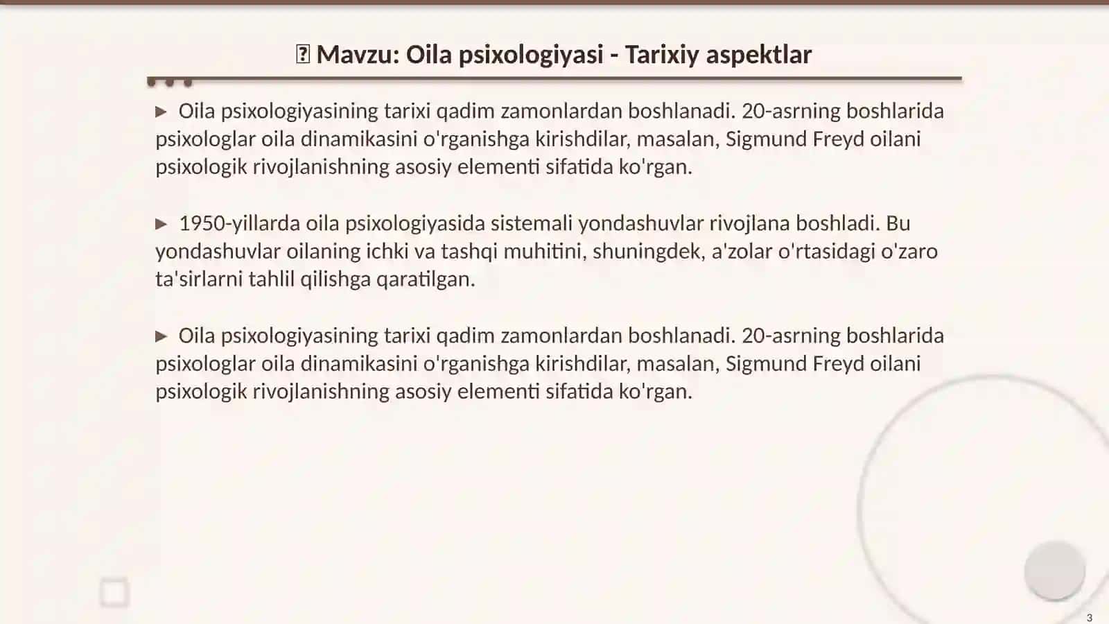 Oila psixologiyasi - Oila psixologiyasining tarixi 3