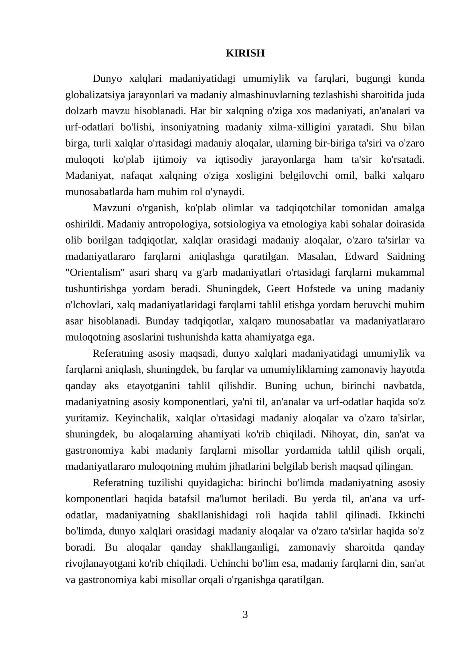 Dunyo xalqlari madaniyatidagi umumiylik va farqlari 3