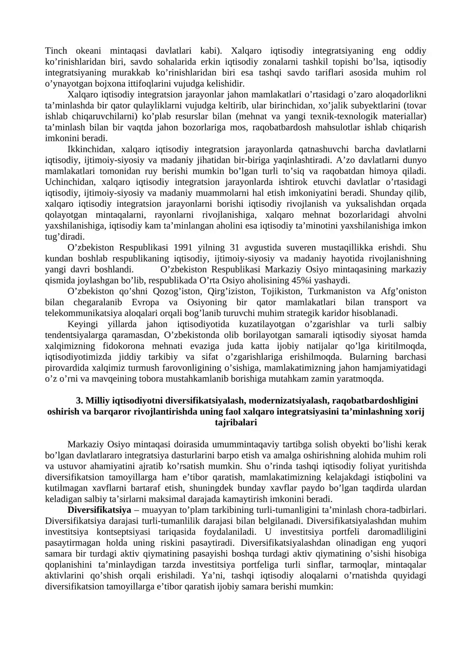 Xorijiy investitsiyalarning o’rni va ularning xalqaro harakatini tartibga solish 3