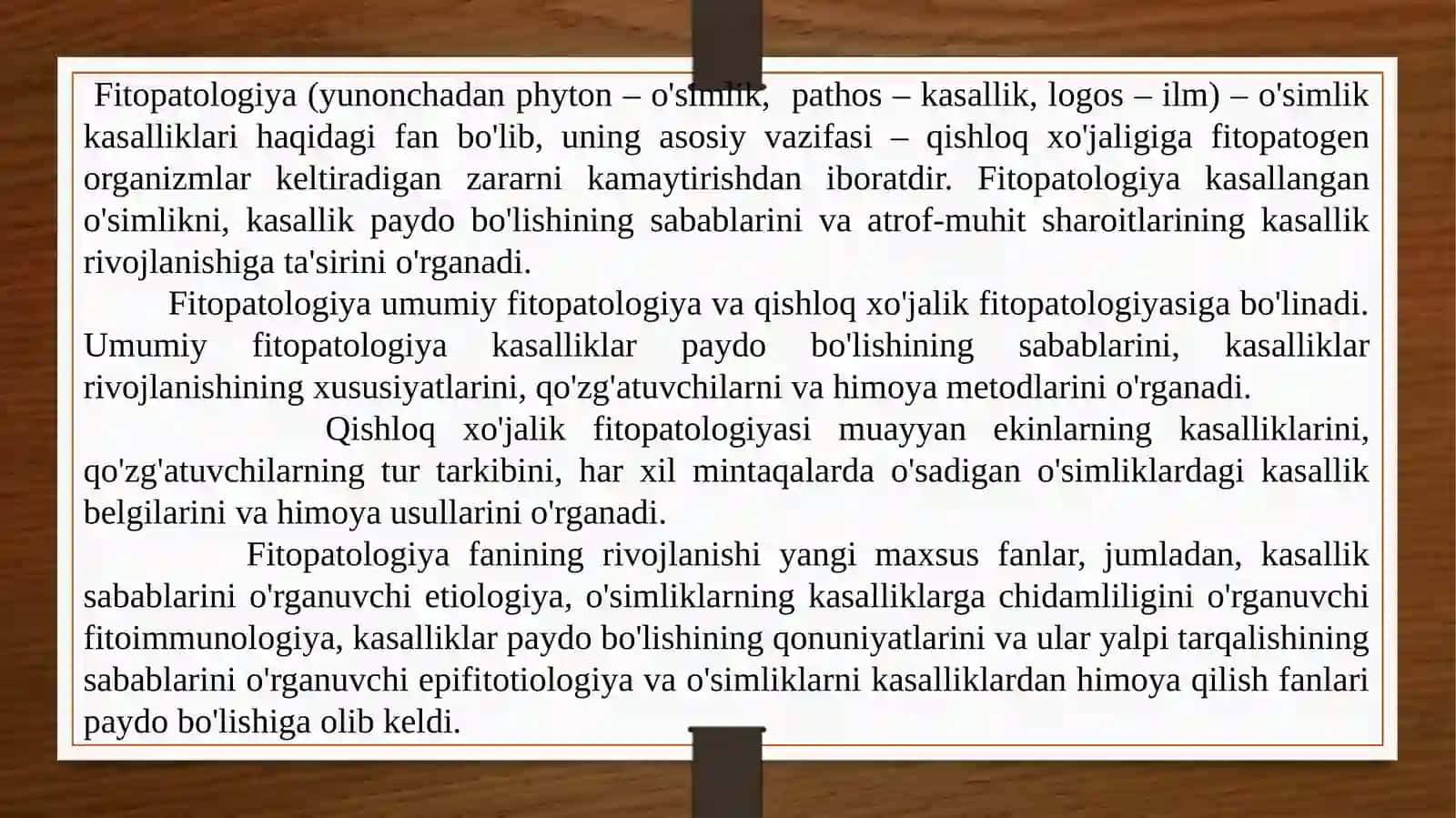 Islomning Qishloq xo'jaligiga Fitopatologiya fanidan saqlashda kasallik va zararkunandalar 3