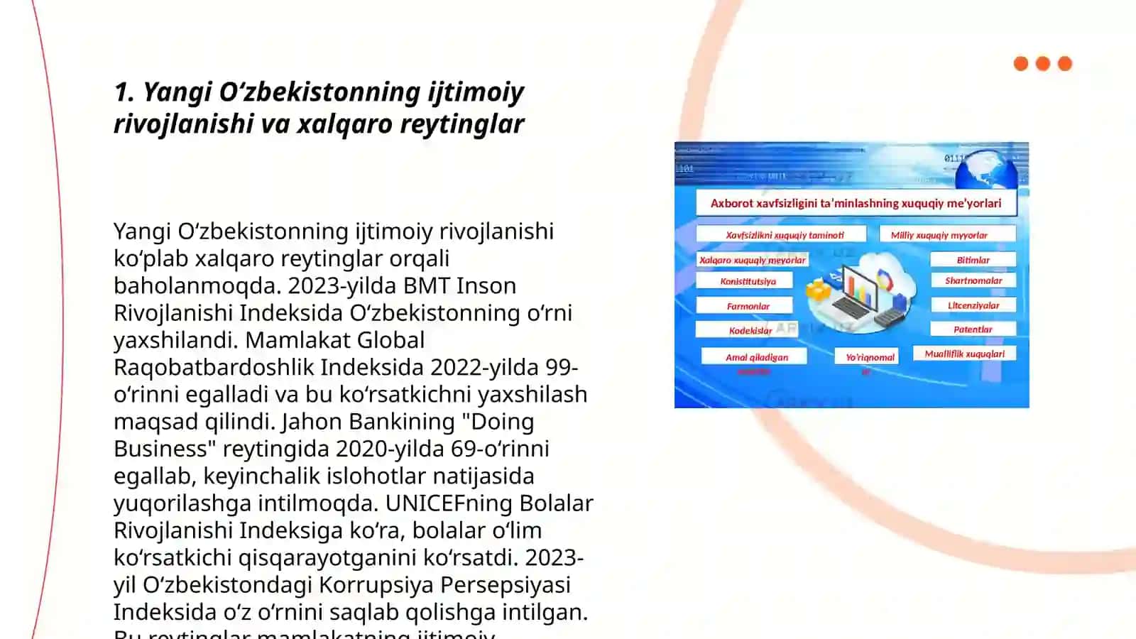 Yangi O‘zbekistonning ijtimoiy rivojlanishi va xalqaro reytinglar 3