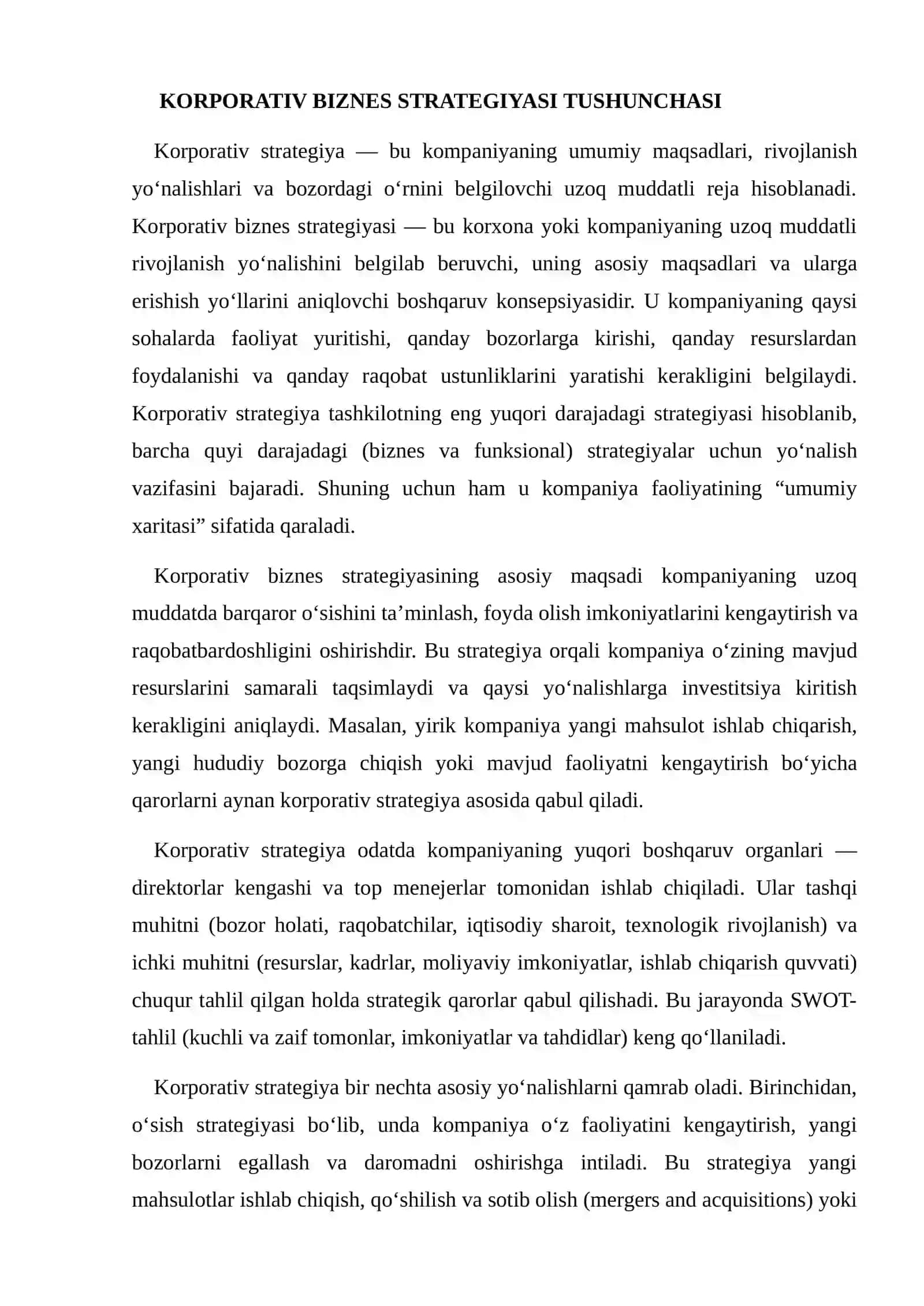 KORPORATIV BIZNES VA FUNKSIONAL STRATEGIYALAR 3