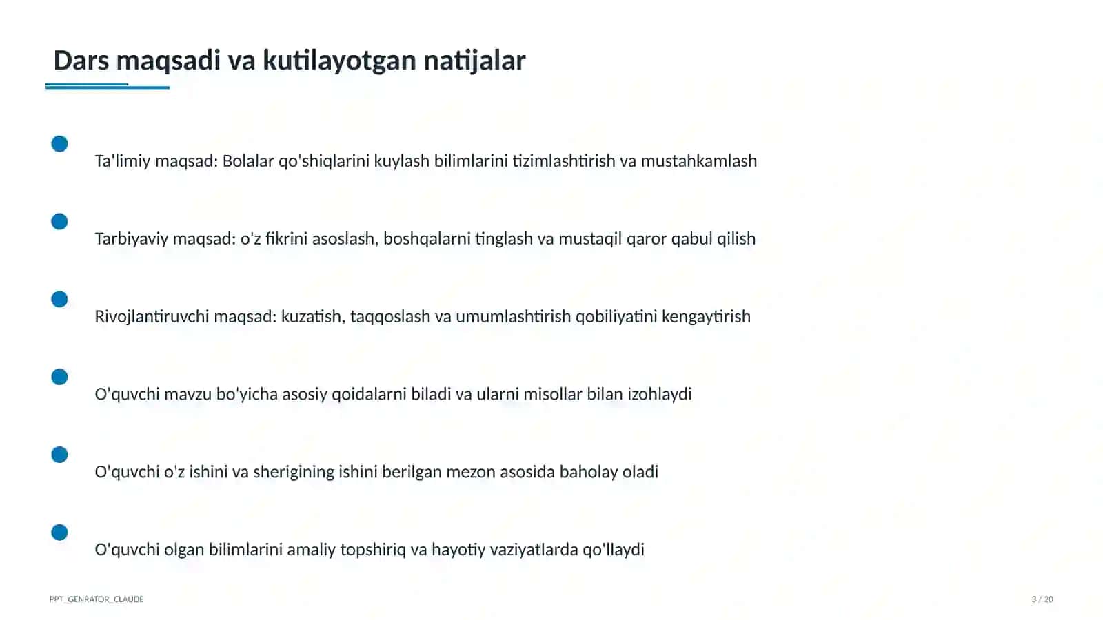 Bolalar qo'shiqlarini kuylash (1-sinf) 3